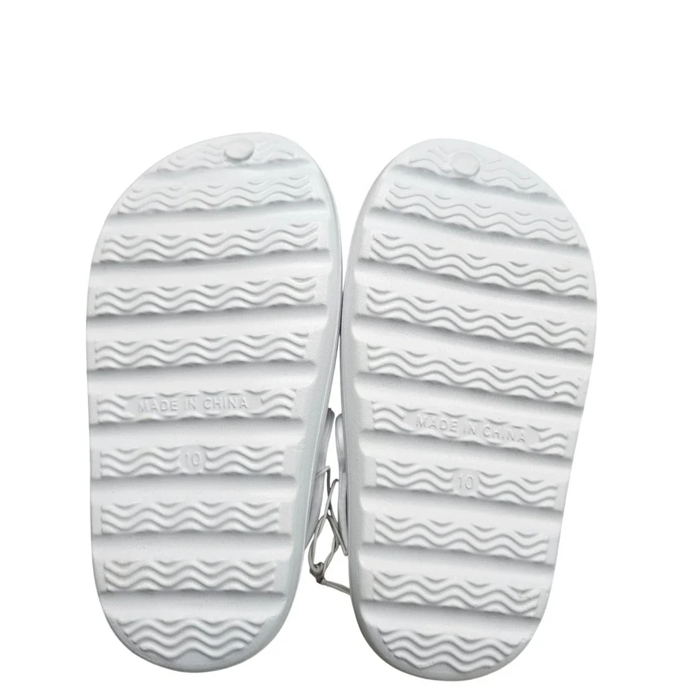 Rainbow Daisy Slip On Toddler 10 White Slingback Foam Sandals Summer Shoes‎ Play